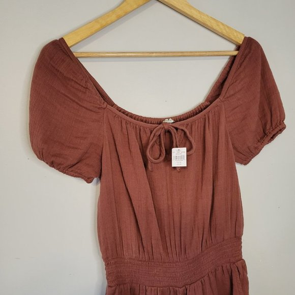 NWT Aerie Puff Sleeve Peasant Top Romper Size XS - Picture 6 of 11